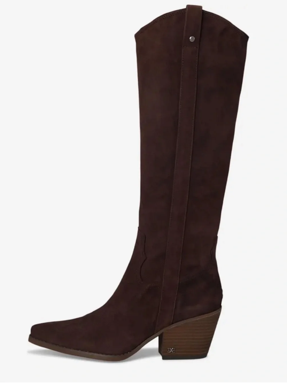 Wide calf Sam Edelman Wyatt Western chocolate suede boot